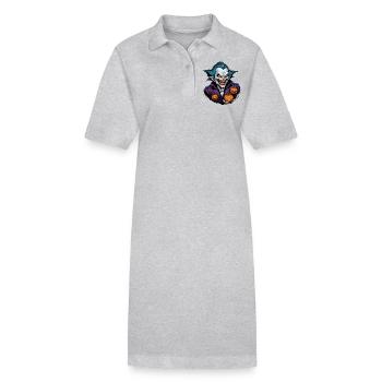 Halloween - Vampir Blutsauger Grusel mit Kürbis - Stanley/Stella Frauen Bio-Polokleid PAIGER - Grau meliert - Vorne