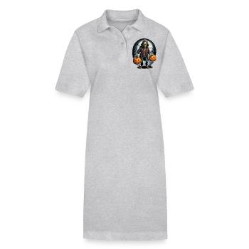 Halloween - Zombie Horror Grusel mit Kürbis - Stanley/Stella Frauen Bio-Polokleid PAIGER - Grau meliert - Vorne