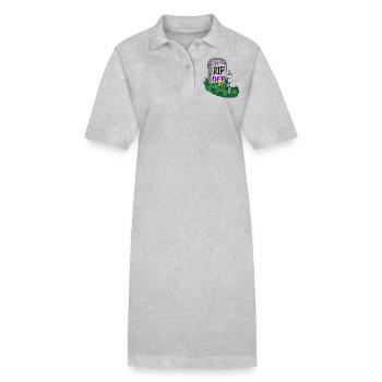 Abzocke Schwarzer Humor Halloween Grab Friedhof Sarkasmus - Stanley/Stella Frauen Bio-Polokleid PAIGER - Grau meliert - Vorne