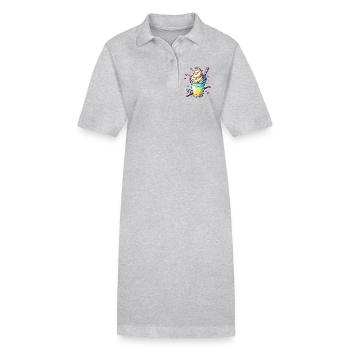 Verführerische Vanillträume:Vanille Milchshake - Stanley/Stella Frauen Bio-Polokleid PAIGER - Grau meliert - Vorne