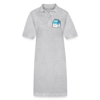 Carton de lait Kawaii - Robe polo bio PAIGER Stanley/Stella Femme - gris chiné - Devant
