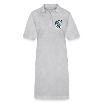 Jumping trout - Stanley/Stella PAIGER Organic Women’s Polo Dress - heather grey - Front