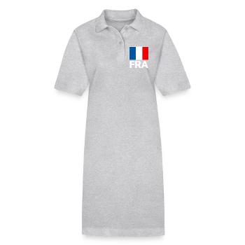 Drapeau français sportif avec abréviation FRA - Robe polo bio PAIGER Stanley/Stella Femme - gris chiné - Devant