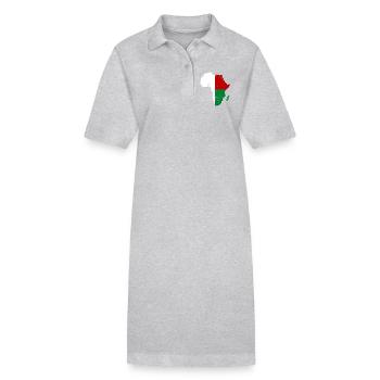 Drapeau de Madagascar Afrique - Robe polo bio PAIGER Stanley/Stella Femme - gris chiné - Devant