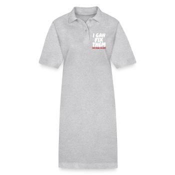 Je peux les réparer, citation de tueur en série - Robe polo bio PAIGER Stanley/Stella Femme - gris chiné - Devant