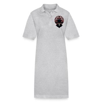 Plague doctor with satanist symbol - Stanley/Stella PAIGER Organic Women’s Polo Dress - heather grey - Front