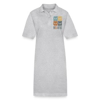 Croyance au mystère de l’espace inconnu - Robe polo bio PAIGER Stanley/Stella Femme - gris chiné - Devant