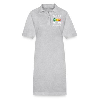 75 Jahre Feinste Qualität Geschenk 75. Geburtstag - Stanley/Stella Frauen Bio-Polokleid PAIGER - Grau meliert - Vorne