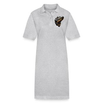 Krokodil Alligator Reptilien Kroko Liebe Krokodile - Stanley/Stella Frauen Bio-Polokleid PAIGER - Grau meliert - Vorne