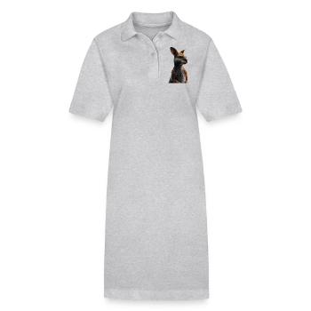 Wallaby Australien Outback Wildes Süßes Känguru - Stanley/Stella Frauen Bio-Polokleid PAIGER - Grau meliert - Vorne