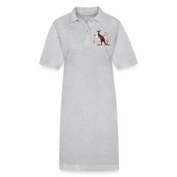 Florales Känguru - Stanley/Stella Frauen Bio-Polokleid PAIGER - Grau meliert - Vorne