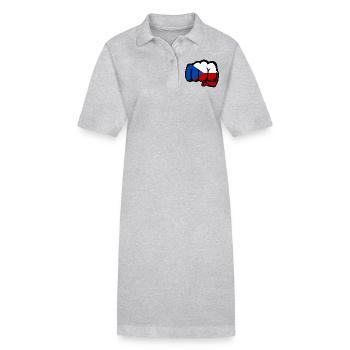 Tschechien Faust Flagge - Stanley/Stella Frauen Bio-Polokleid PAIGER - Grau meliert - Vorne
