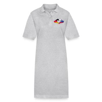 Deutschland Slowenien Flagge Hände Herzform - Stanley/Stella Frauen Bio-Polokleid PAIGER - Grau meliert - Vorne