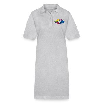 Colombie Australie Drapeau Forme Coeur - Robe polo bio PAIGER Stanley/Stella Femme - gris chiné - Devant