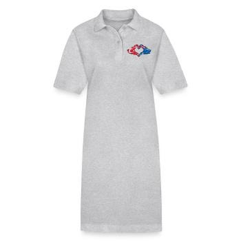 Türkei Australien Flagge Herzform used - Stanley/Stella Frauen Bio-Polokleid PAIGER - Grau meliert - Vorne