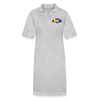 Belgique Australie Drapeau Coeur Forme De Coeur - Robe polo bio PAIGER Stanley/Stella Femme - gris chiné - Devant
