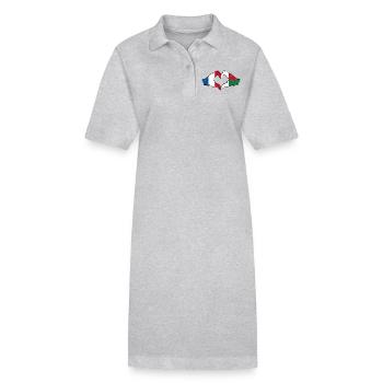 Frankreich Madagaskar Flagge Hände Herzform used - Stanley/Stella Frauen Bio-Polokleid PAIGER - Grau meliert - Vorne