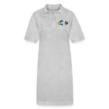 Schweden Madagaskar Flagge Hände Herzform - Stanley/Stella Frauen Bio-Polokleid PAIGER - Grau meliert - Vorne