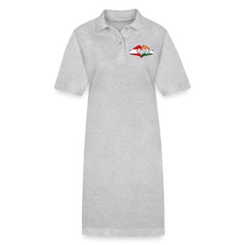 Österreich Indien Hände Herzform - Stanley/Stella Frauen Bio-Polokleid PAIGER - Grau meliert - Vorne