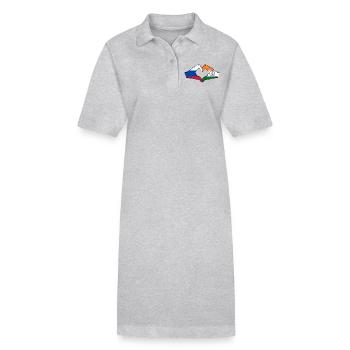 Russland Indien Hände Herzform - Stanley/Stella Frauen Bio-Polokleid PAIGER - Grau meliert - Vorne