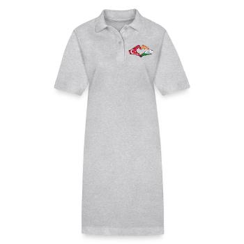 Turquie Inde Mains Forme Coeur Utilisé - Robe polo bio PAIGER Stanley/Stella Femme - gris chiné - Devant