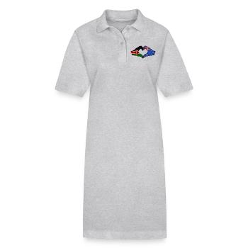 Kenia Australien Hände Herzform - Stanley/Stella Frauen Bio-Polokleid PAIGER - Grau meliert - Vorne