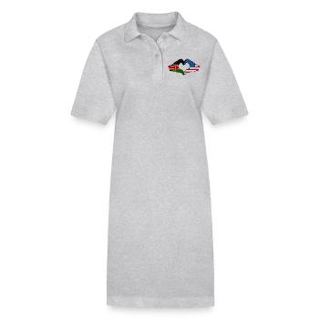 Kenia USA Hände Herzform - Stanley/Stella Frauen Bio-Polokleid PAIGER - Grau meliert - Vorne