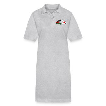 Kenya Japon mains en forme de coeur - Robe polo bio PAIGER Stanley/Stella Femme - gris chiné - Devant