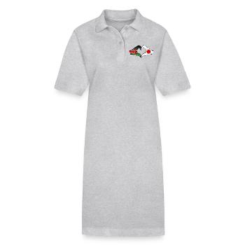 Kenya Japon Mains Coeur Forme Utilisé - Robe polo bio PAIGER Stanley/Stella Femme - gris chiné - Devant