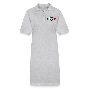 Nigeria Belgien Flagge Herzform - Stanley/Stella Frauen Bio-Polokleid PAIGER - Grau meliert - Vorne
