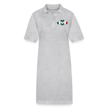 Nigeria Italien Flagge Herzform - Stanley/Stella Frauen Bio-Polokleid PAIGER - Grau meliert - Vorne