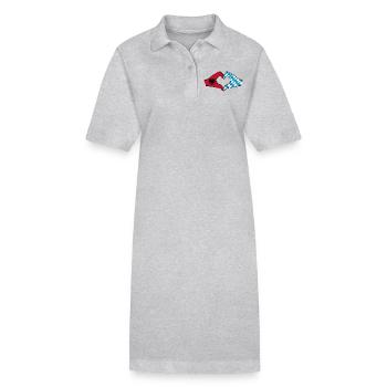 Albanien Bayern Flagge Hände Herzform - Stanley/Stella Frauen Bio-Polokleid PAIGER - Grau meliert - Vorne