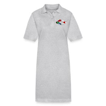 Afrique du Sud Japon Drapeau Mains Coeur Forme - Robe polo bio PAIGER Stanley/Stella Femme - gris chiné - Devant