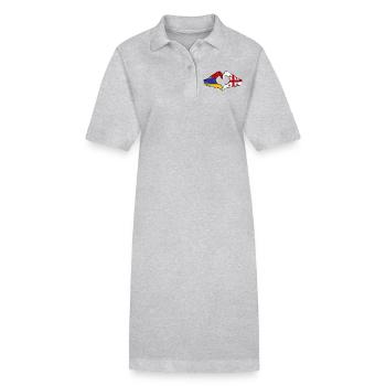 Armenien Georgien Flagge Hände Herzform used - Stanley/Stella Frauen Bio-Polokleid PAIGER - Grau meliert - Vorne