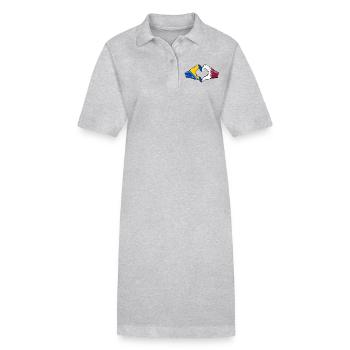 Bosnie Qatar drapeau mains forme coeur utilisé - Robe polo bio PAIGER Stanley/Stella Femme - gris chiné - Devant