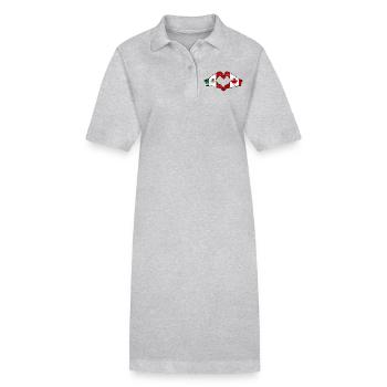 Mexiko Kanada Flagge Hände Herzform used - Stanley/Stella Frauen Bio-Polokleid PAIGER - Grau meliert - Vorne