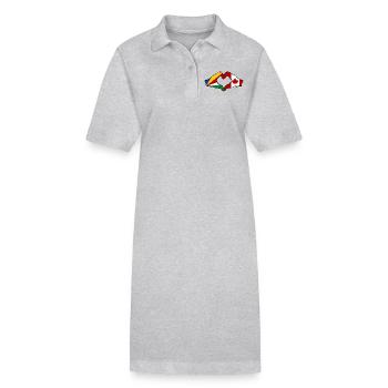 Seychellen Kanada Flagge Hände Herzform - Stanley/Stella Frauen Bio-Polokleid PAIGER - Grau meliert - Vorne