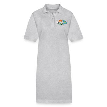 Indien Kasachstan Flagge Hände Herzform - Stanley/Stella Frauen Bio-Polokleid PAIGER - Grau meliert - Vorne