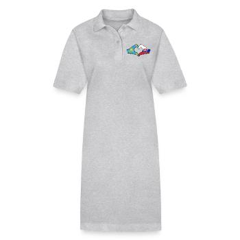 Kasachstan Slowakei Flagge Hände Herzform - Stanley/Stella Frauen Bio-Polokleid PAIGER - Grau meliert - Vorne