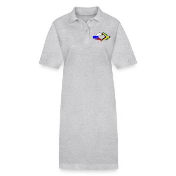 Russland Jamaika Flagge Hände Herzform used - Stanley/Stella Frauen Bio-Polokleid PAIGER - Grau meliert - Vorne