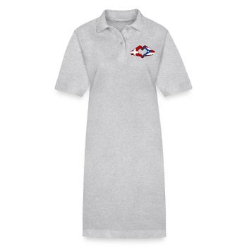Dänemark Puerto Rico Hände Herzform - Stanley/Stella Frauen Bio-Polokleid PAIGER - Grau meliert - Vorne