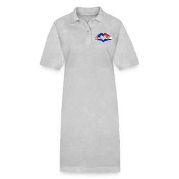 Island Kroatien Flagge Hände Herzform used - Stanley/Stella Frauen Bio-Polokleid PAIGER - Grau meliert - Vorne