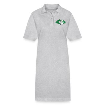 Saudi Arabia Pakiastan Flag Hands Heart Shape Used - Stanley/Stella PAIGER Organic Women’s Polo Dress - heather grey - Front