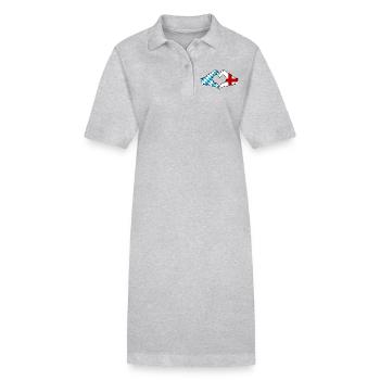 Bavaria England Flag Heart Shape - Stanley/Stella PAIGER Organic Women’s Polo Dress - heather grey - Front