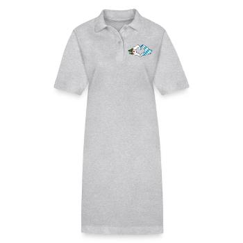 Algerien Bayern Flagge Hände Herzform used - Stanley/Stella Frauen Bio-Polokleid PAIGER - Grau meliert - Vorne