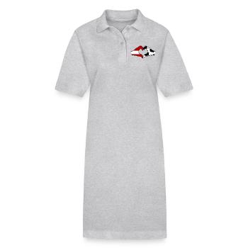 Österreich Fussball Flagge Hände Herzform - Stanley/Stella Frauen Bio-Polokleid PAIGER - Grau meliert - Vorne