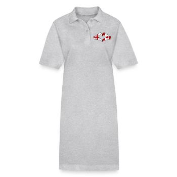 Georgien Kanada Flagge Haende Herzform - Stanley/Stella Frauen Bio-Polokleid PAIGER - Grau meliert - Vorne