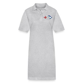 Georgien Schottland Flagge Haende Herzform - Stanley/Stella Frauen Bio-Polokleid PAIGER - Grau meliert - Vorne