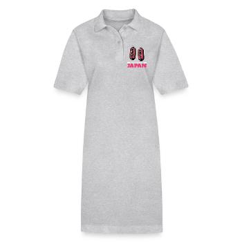 Bienvenue au Japon (sombre) - Robe polo bio PAIGER Stanley/Stella Femme - gris chiné - Devant