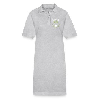 Unterstützen Sie Ihren lokalen Cannabisbauern - Stanley/Stella Frauen Bio-Polokleid PAIGER - Grau meliert - Vorne